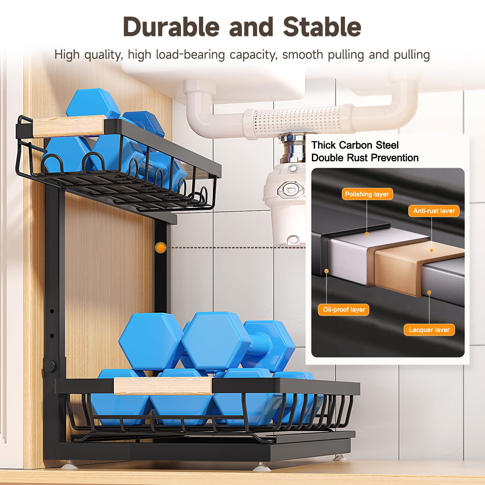 Sevenblue baked finish resists rust and wipes clean after spills.
