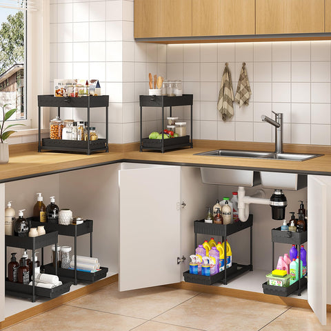 Sevenblue organizer with hooks and cups for drying towels and accessories.