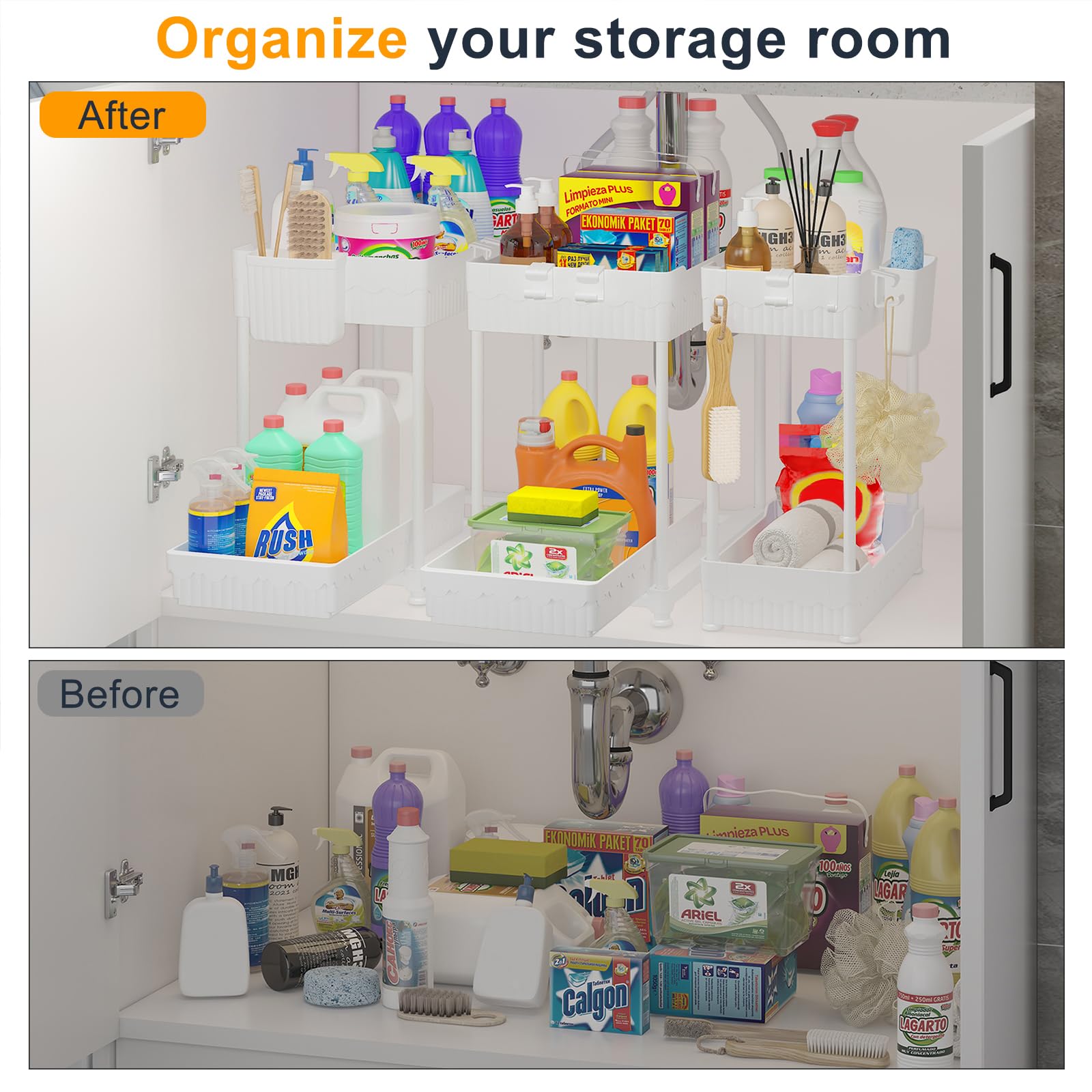 Sevenblue bathroom organizer with non-slip feet stays in place