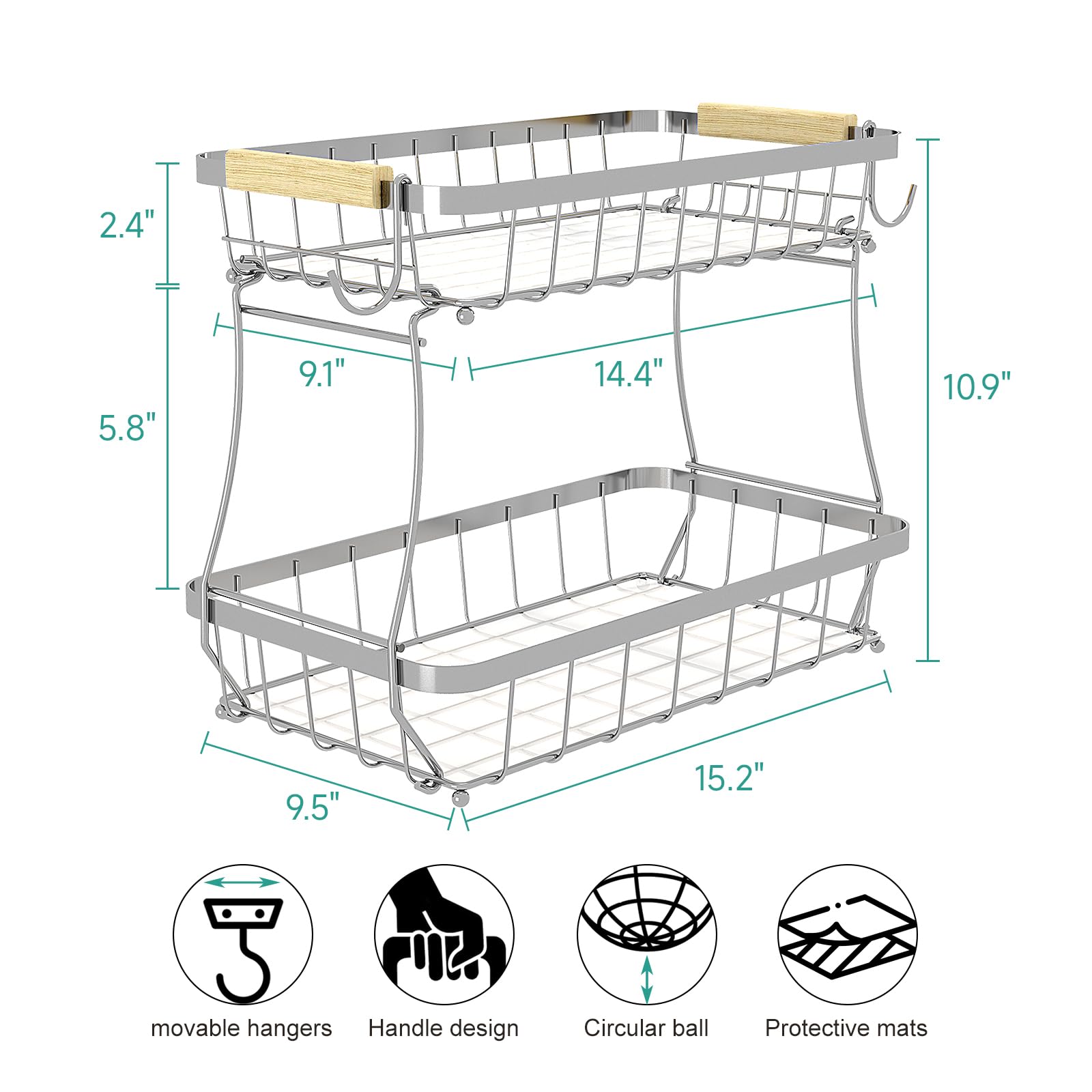 Sevenblue fruit basket used as a stylish dining centerpiece with practical storage.