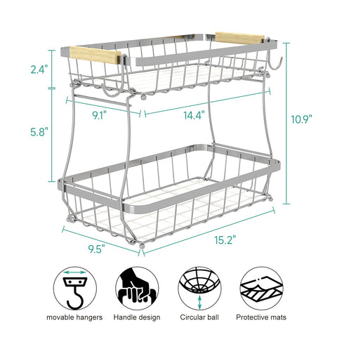 Sevenblue fruit basket used as a stylish dining centerpiece with practical storage.