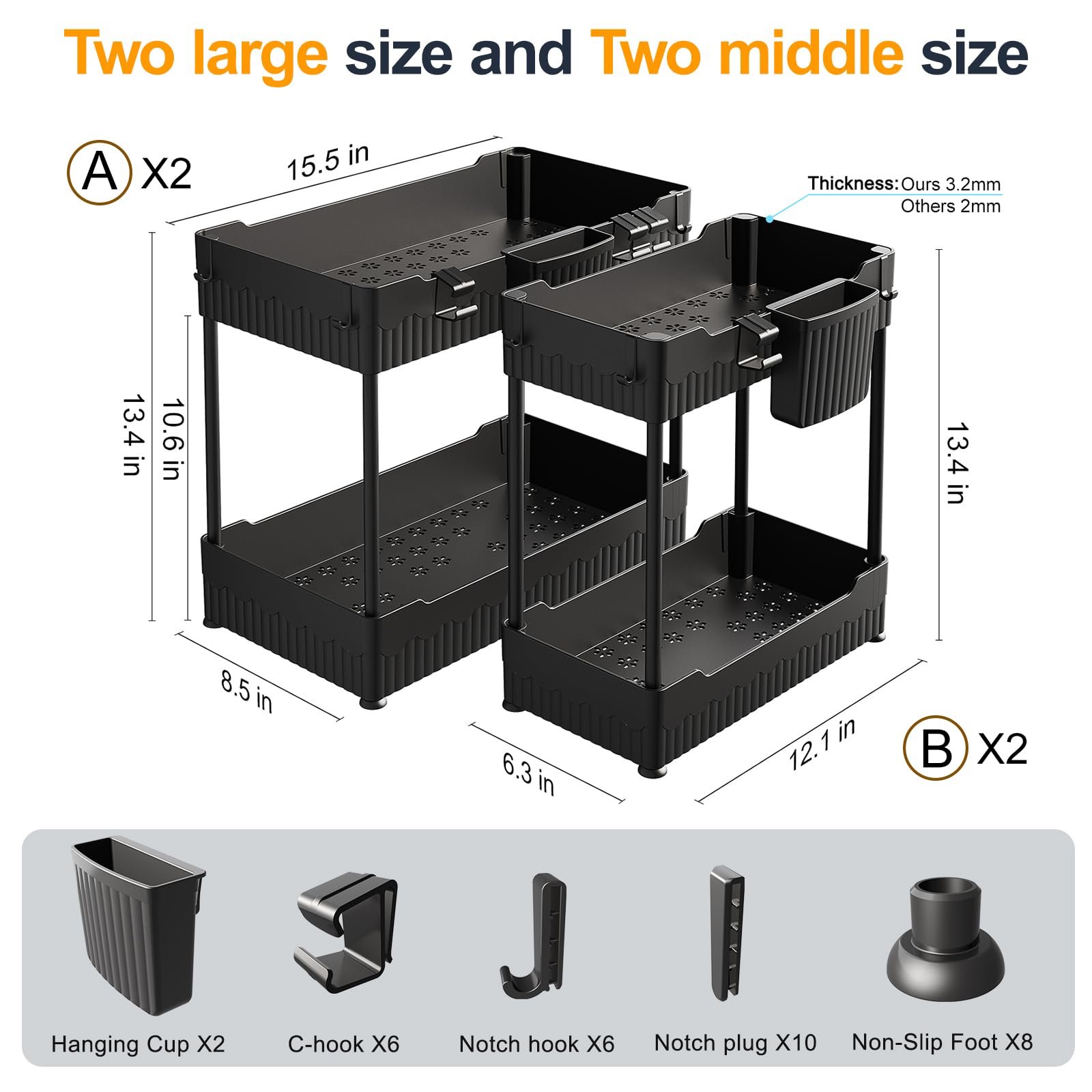 Sevenblue kitchen and bathroom shelf helps declutter counters and cabinets