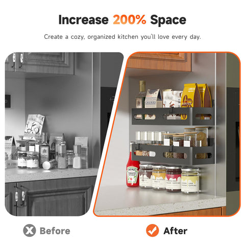 Sevenblue magnetic shelf for kitchen storage with secure mounting on metal surfaces.