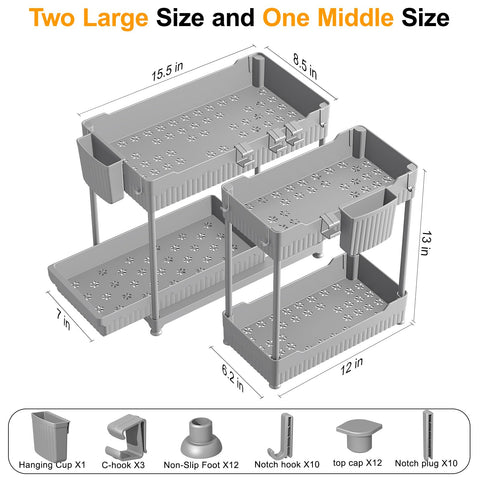 Sevenblue multi-use storage shelf fits kitchen or bathroom neatly and improves organization.
