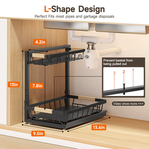 Sevenblue plumbing-friendly layout fits around pipes while expanding storage.