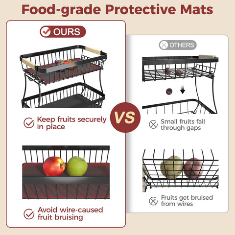 Sevenblue protective mats prevent fruit slipping and protect surfaces.