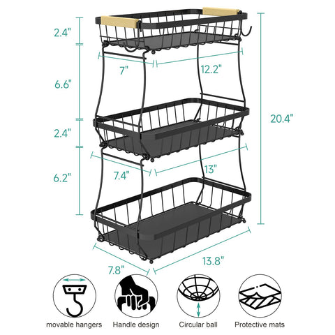 Sevenblue sturdy metal wires support a full counter display.