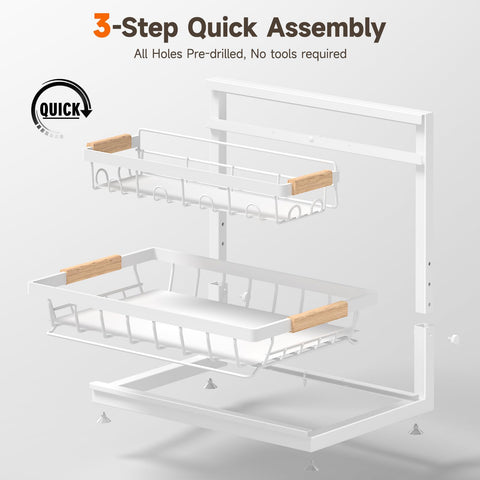 Sevenblue under-sink organizer easy-clean surface panel enabling quick maintenance.