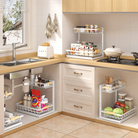 Sevenblue under-sink organizer-wide application image demonstrates versatility beyond the kitchen.