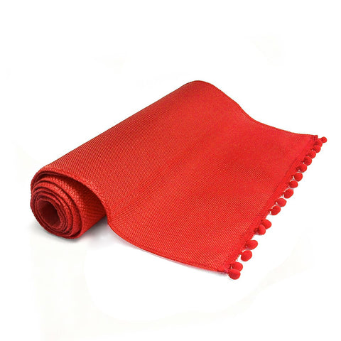 SevenFish Valentines Day red burlap runner creates warm romantic ambiance