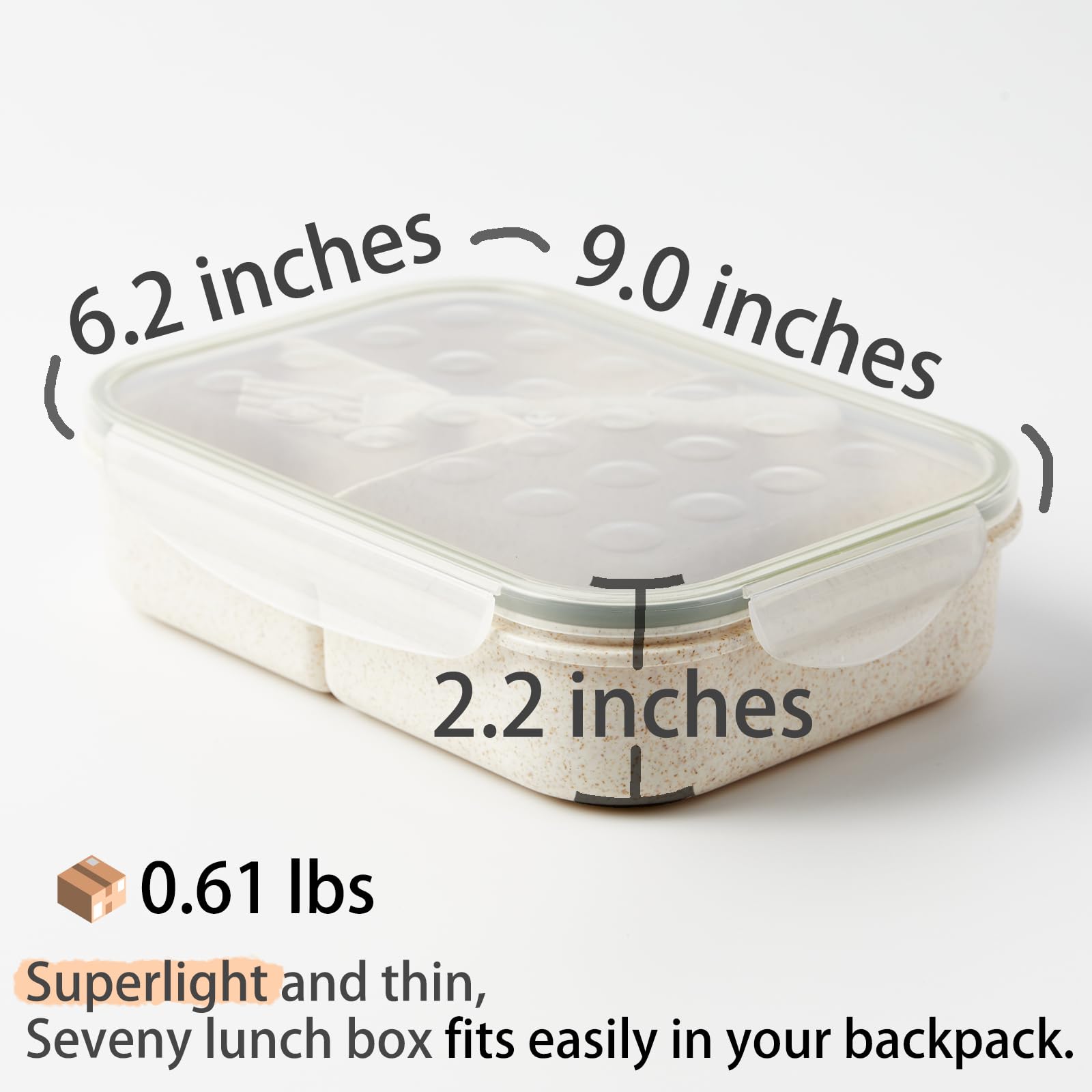 SEVENY Bento Box microwave and dishwasher-safe for easy cleaning.