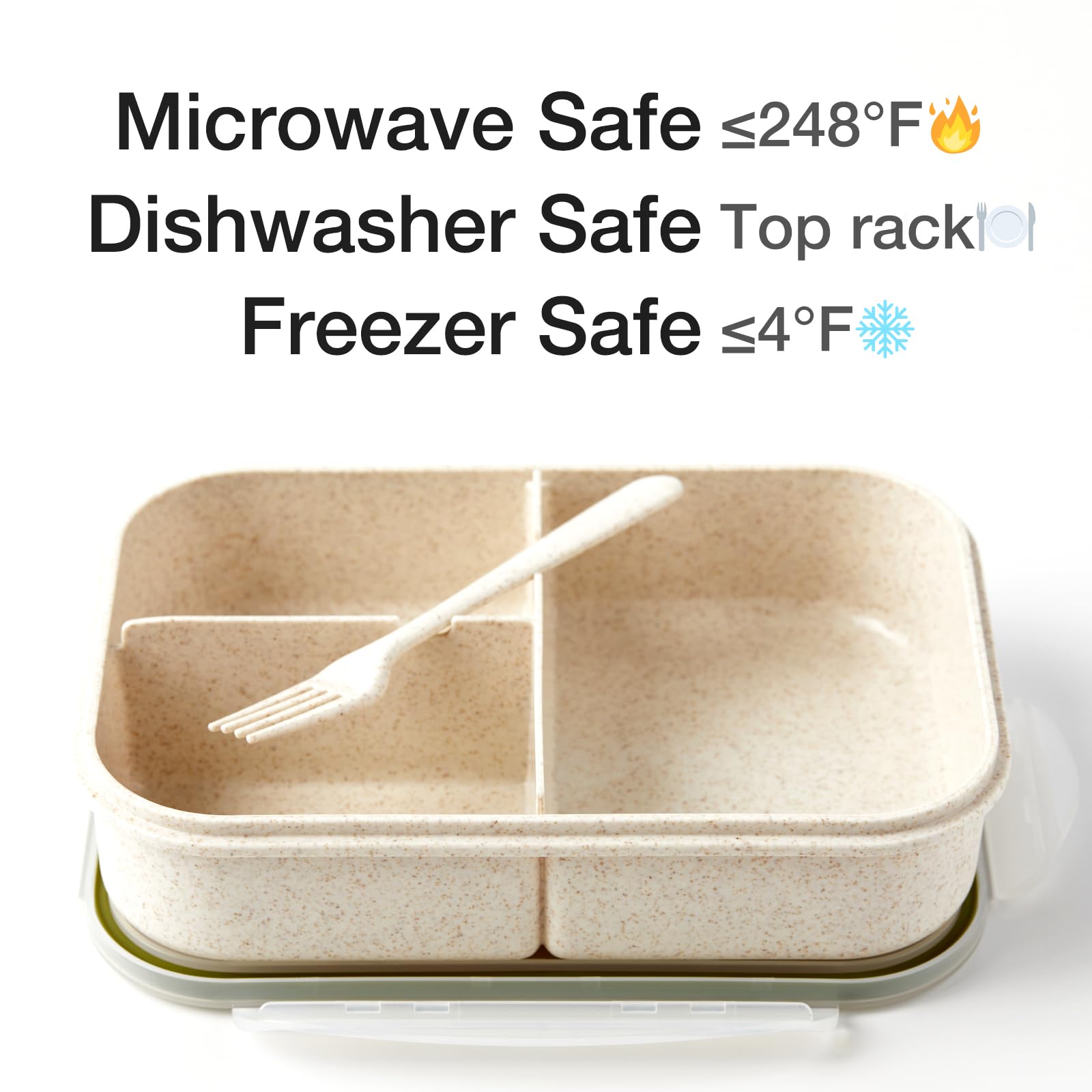 SEVENY Bento Box with spacious compartments for portion control and meal prep.