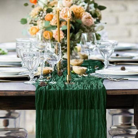 Seveups emerald green cheesecloth runner care in cold water hand wash.