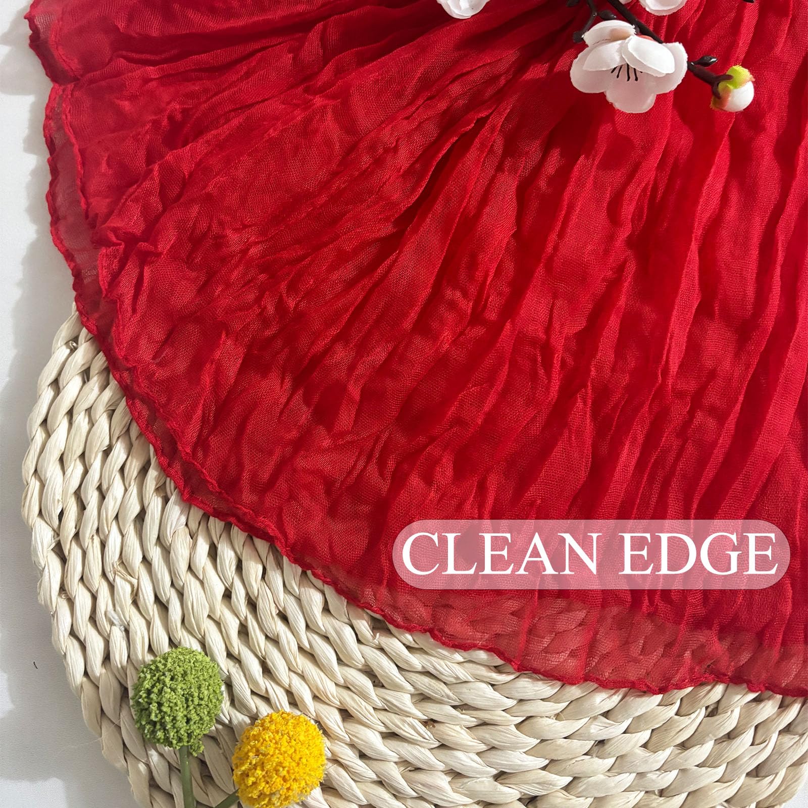 Seveups baby shower decor with red gauze runner creates warm ambiance