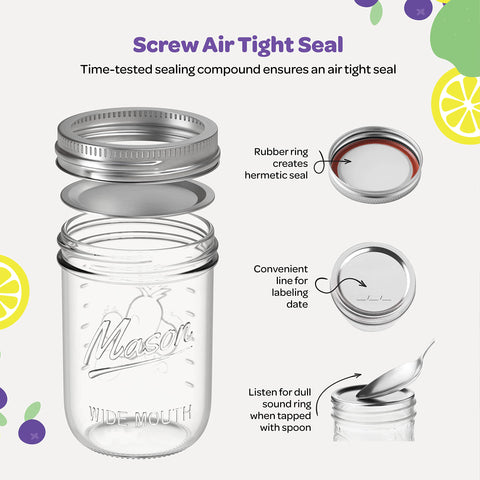 SEWANTA embossed measurements on jar help precise filling for canning