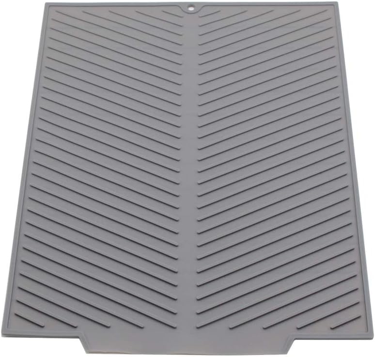 SFBBCLOZ silicone dish draining mat gray on counter enables fast drying.