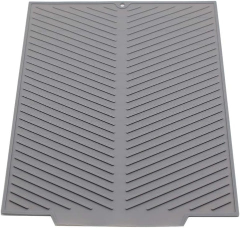 SFBBCLOZ silicone dish draining mat gray on counter enables fast drying.
