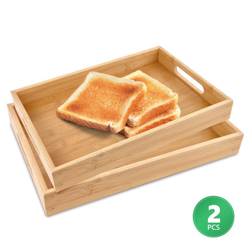 Sgigiul bamboo tray supports indoor and outdoor entertaining.