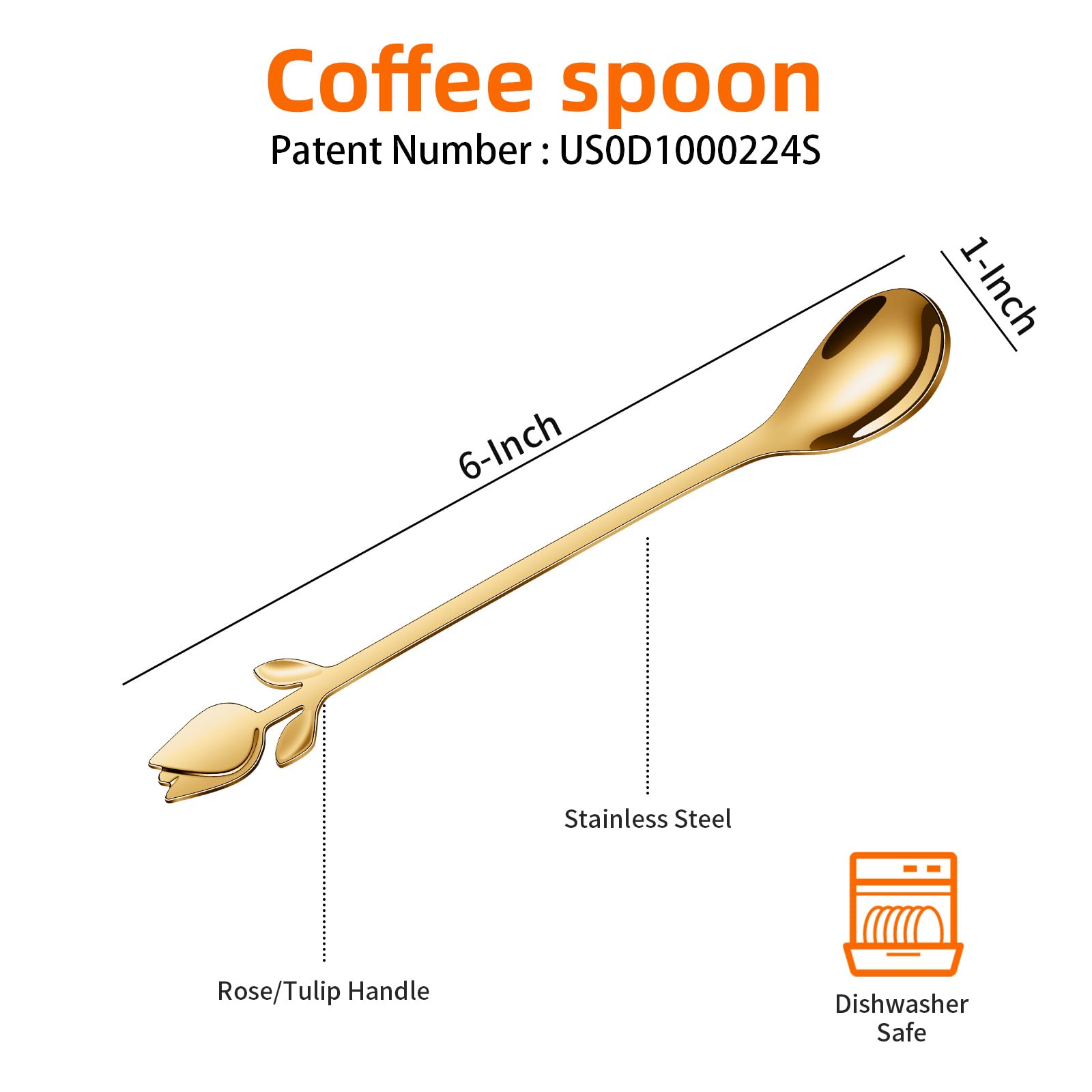 SGVRPVZ 6-inch mini coffee spoons ideal for tea and demitasse.
