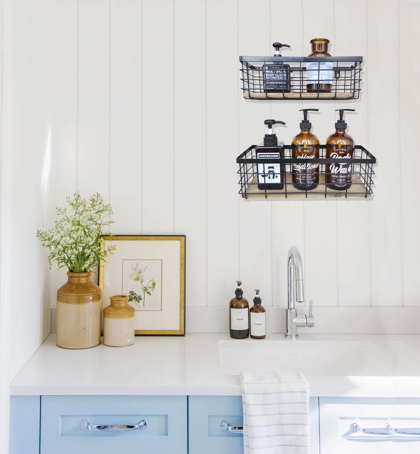 ShabbyDecor pantry organizer basket helps with neat shelves and quick finds