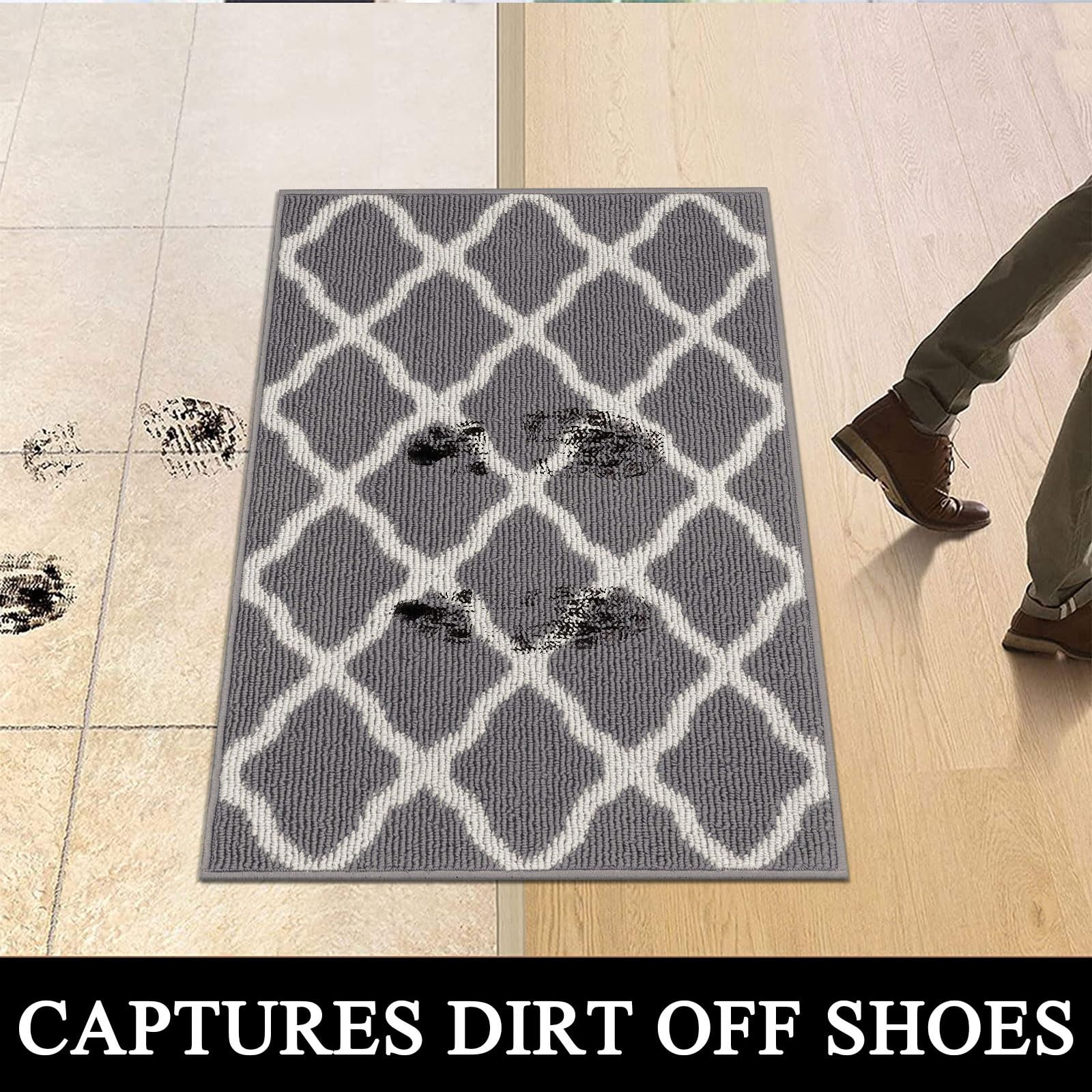 SHACOS low-pile mat fits under doors and cleans with ease