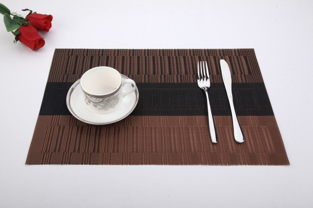 SHACOS placemats ombre coffee black easy wipe-clean after spills