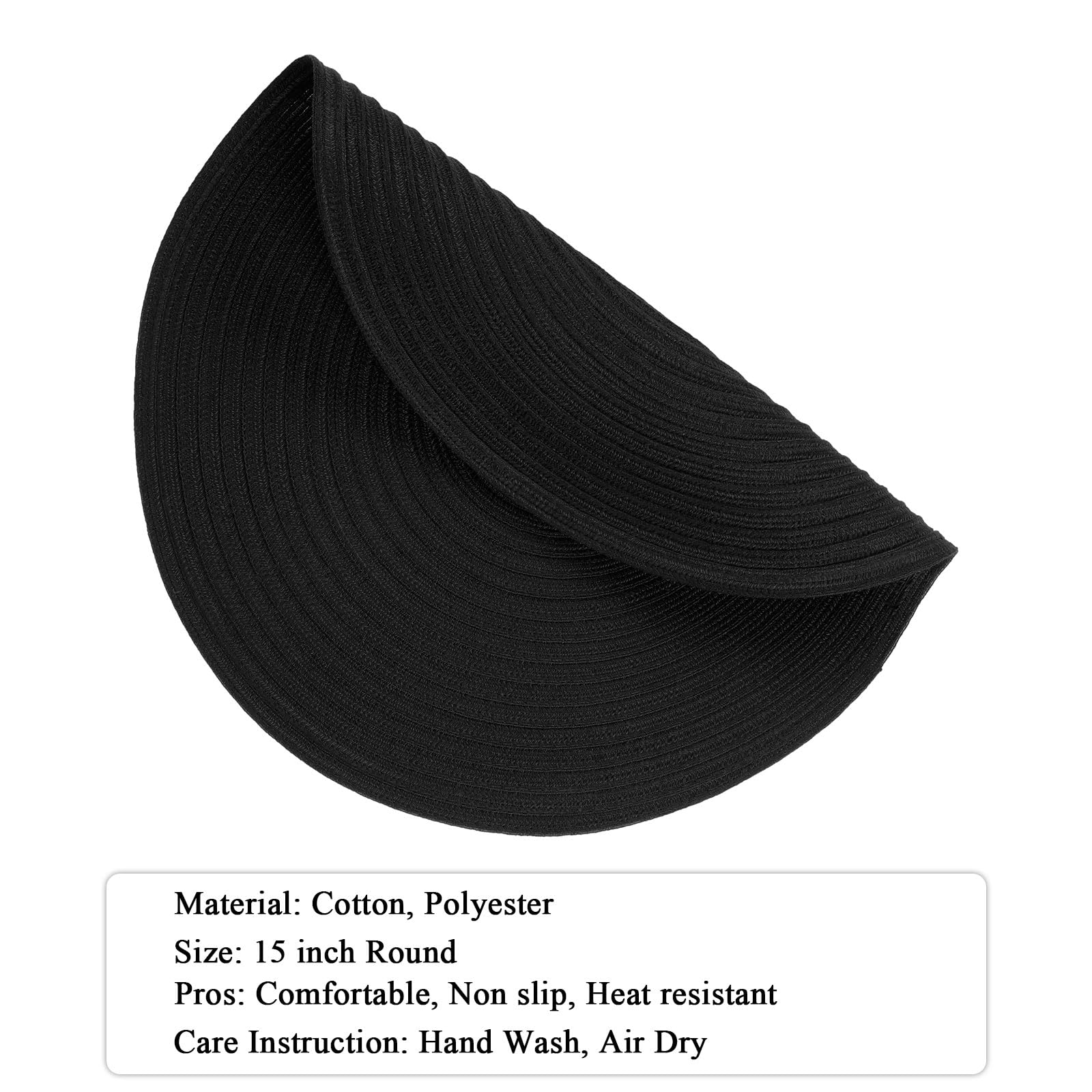 SHACOS placemats on table showing 15-inch coverage for plates