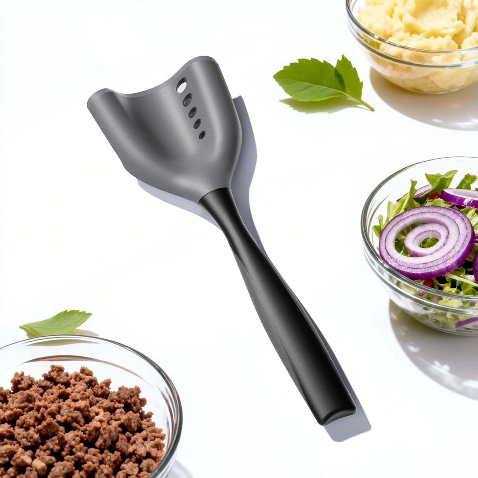 Shadowgallery meat chopper spatula ergonomic handle for comfortable grip