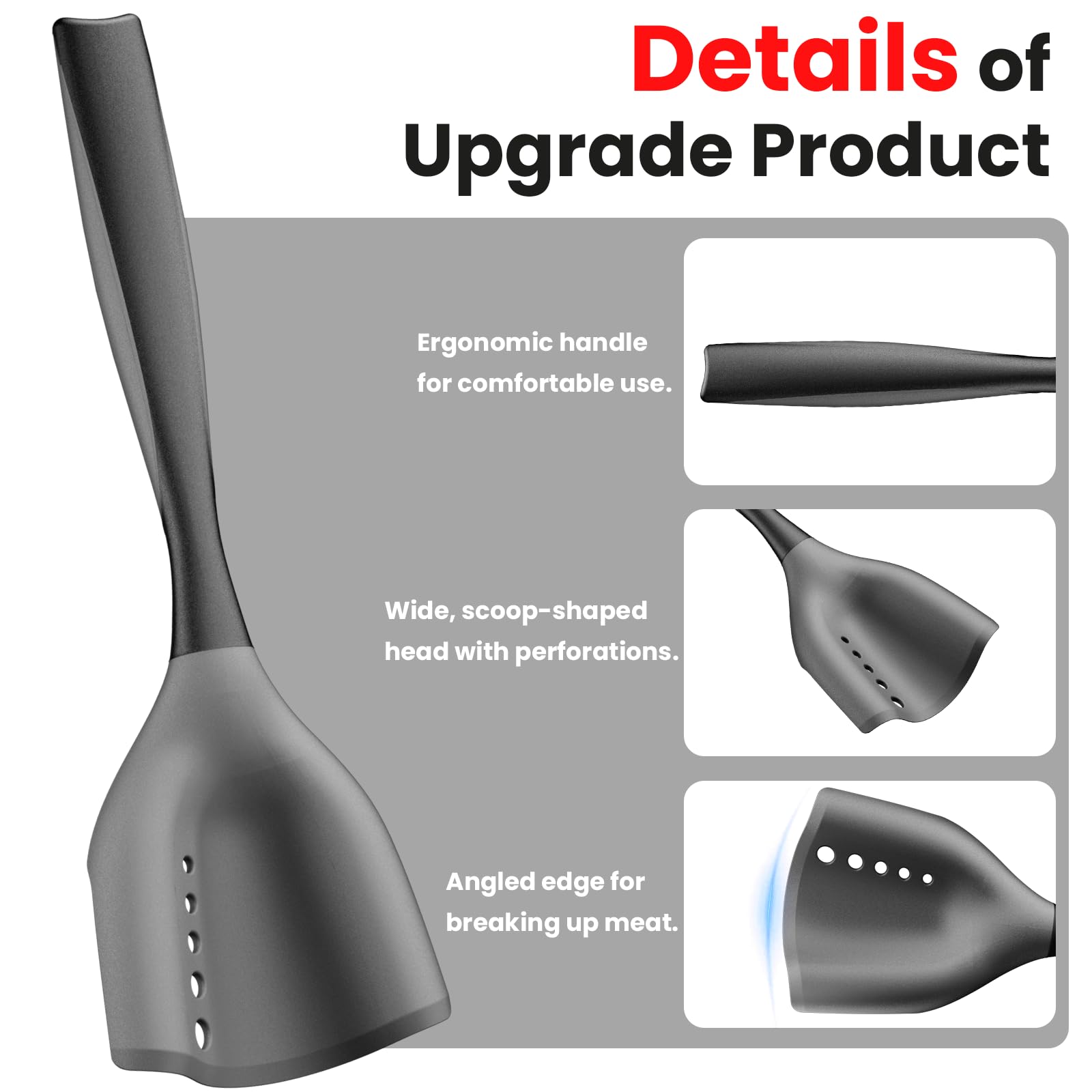 Shadowgallery meat chopper spatula nonstick surface prevents sticking during cooking