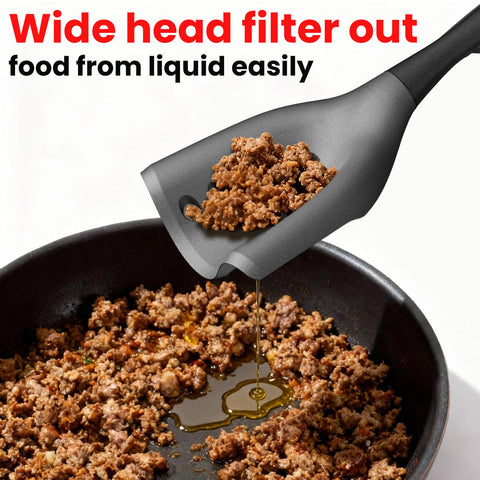 Shadowgallery meat chopper spatula perforated design drains oil from meat
