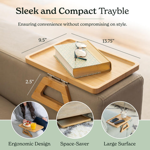 Shamrock Home Bamboo Trayble dinner plate fits for on-couch meals