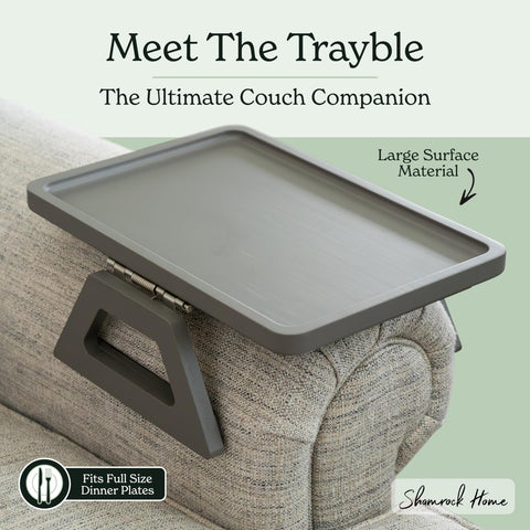 Shamrock Home Trayble folds compactly for unobtrusive under-couch storage.