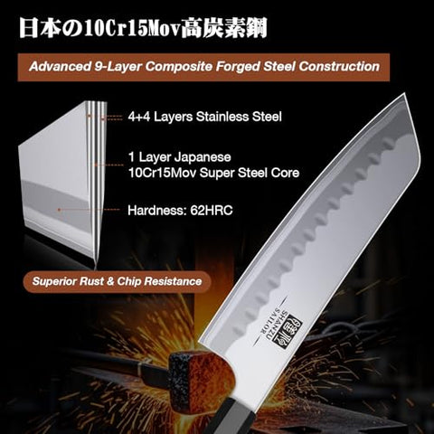 SHAN ZU 62 HRC edge keeps slicing smooth through meat and vegetables.