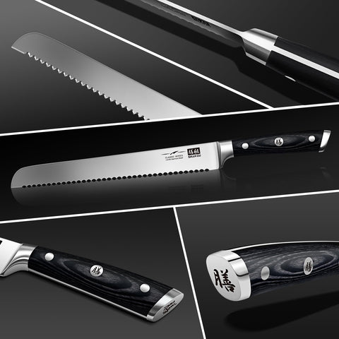SHAN ZU bread knife with full tang design for balanced control