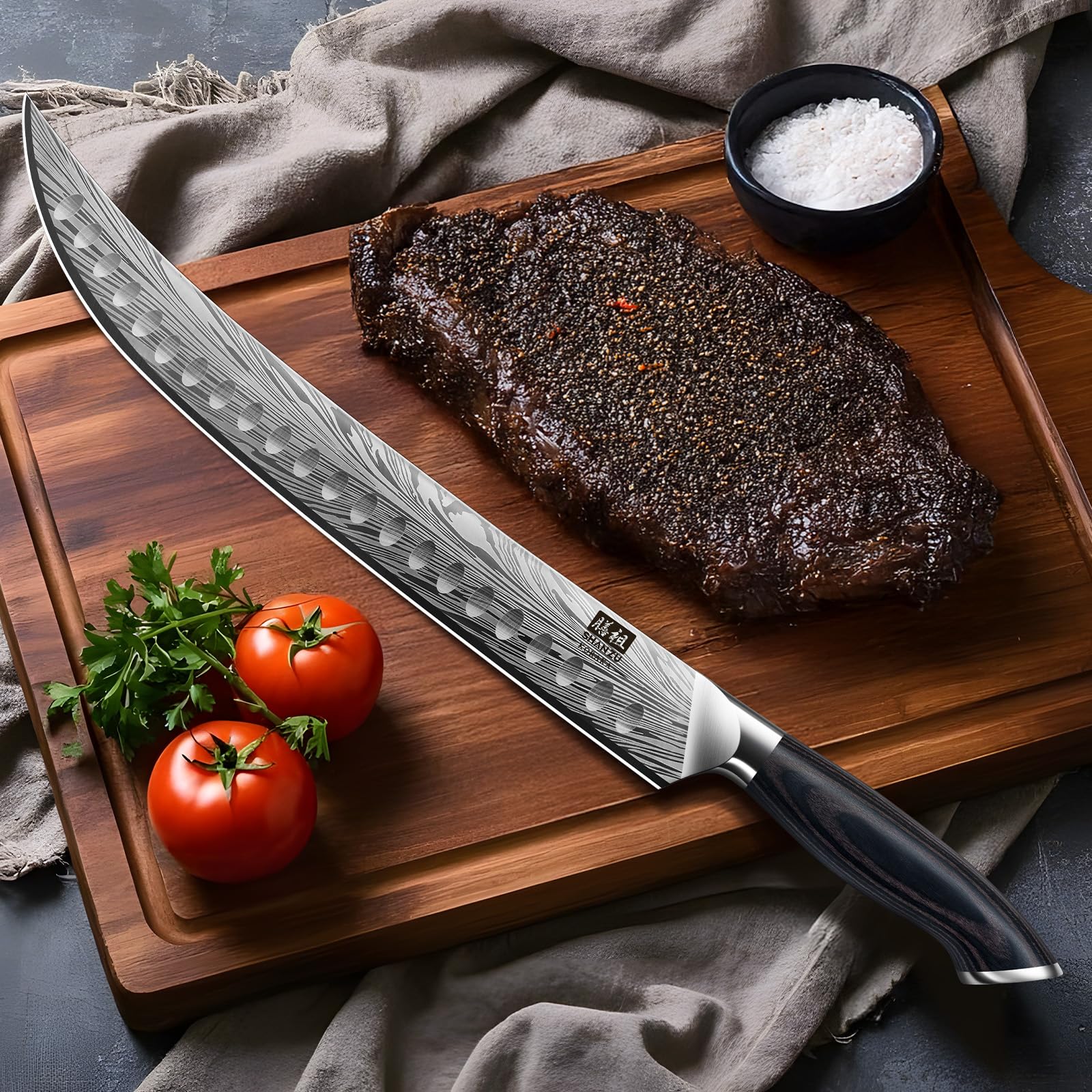 SHAN ZU butcher knife in action for cutting meat