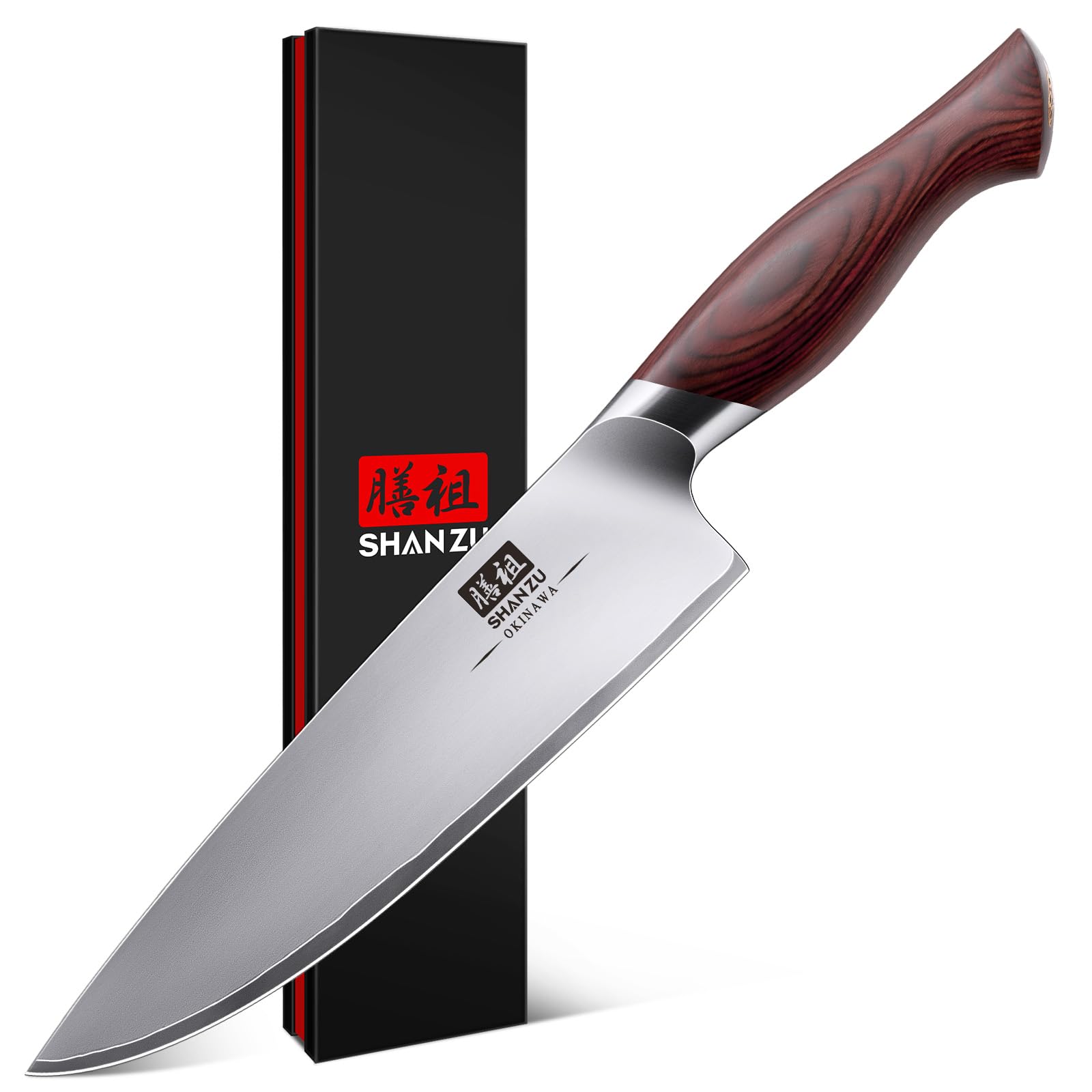 SHAN ZU chef knife 8-inch blade for precise slicing and prep.