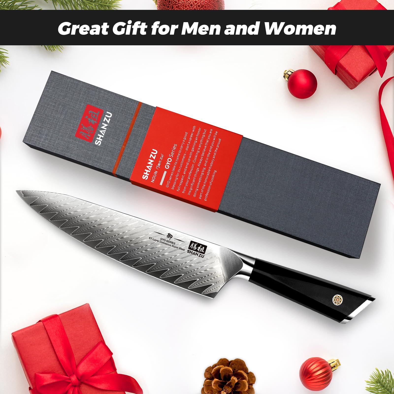 Ergonomic G10 handle on SHAN ZU knife provides balanced, comfortable grip.