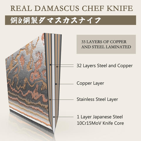 SHAN ZU 33-layer copper-steel blade for durability and balance