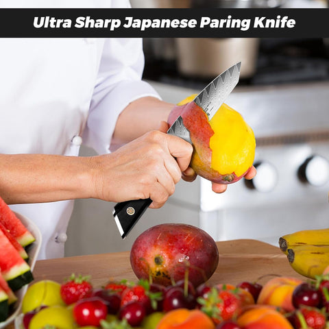 SHAN ZU paring knife front view emphasizing balanced design for easy maneuvering