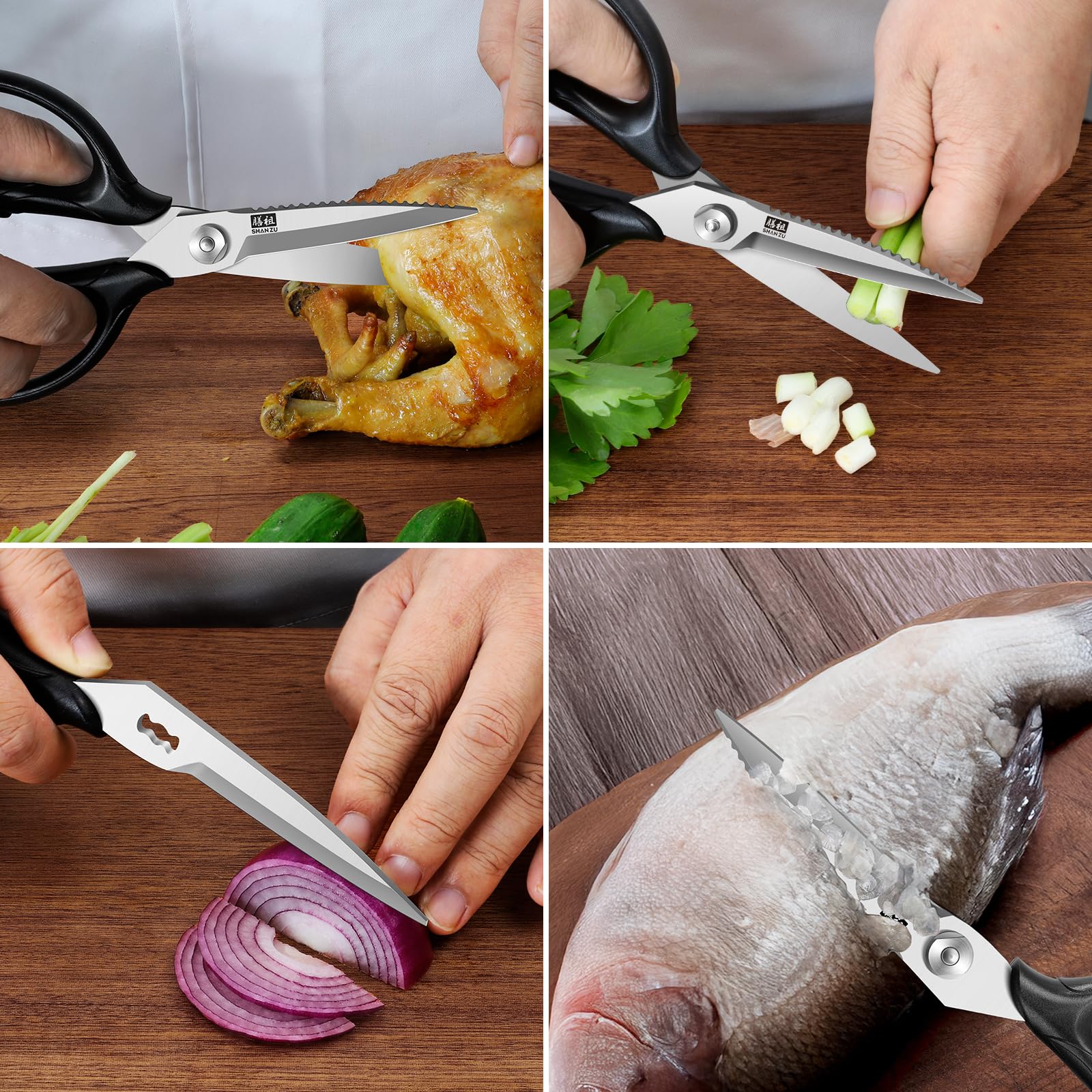 SHAN ZU easy-clean surface reduces food adhesion during prep.