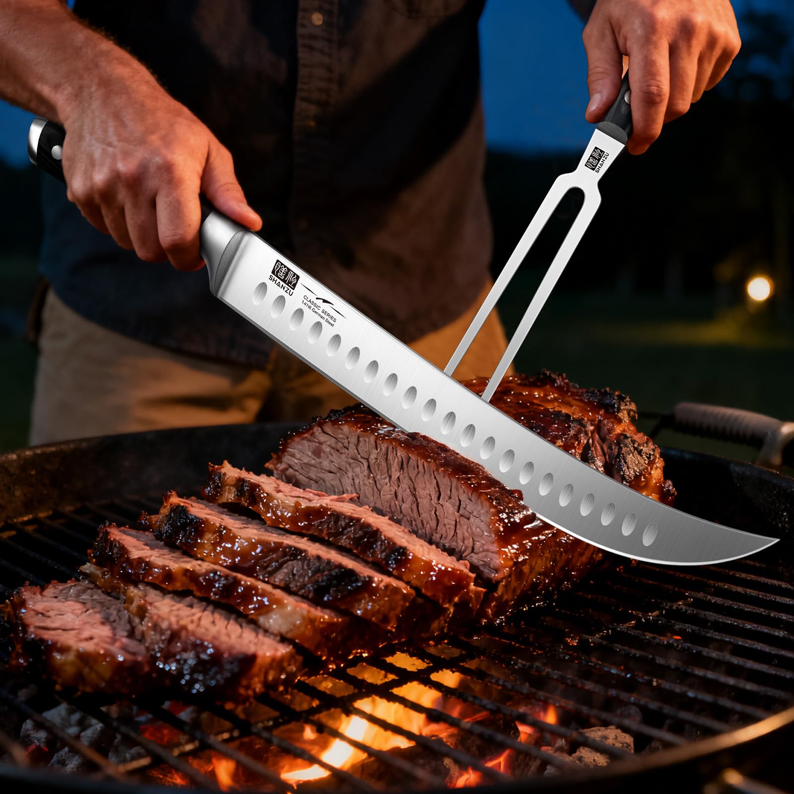SHAN ZU ergonomic design with finger guard for safer slicing.