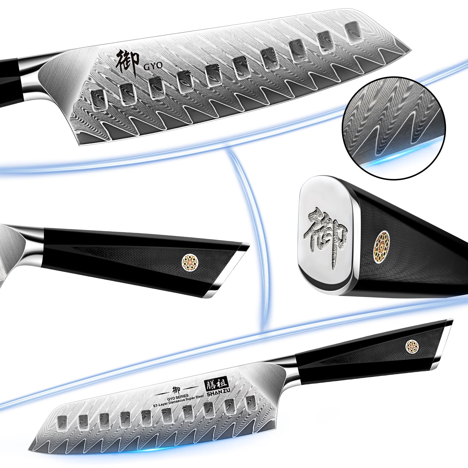 SHAN ZU ergonomic G10 handle reduces fatigue during long chopping sessions.