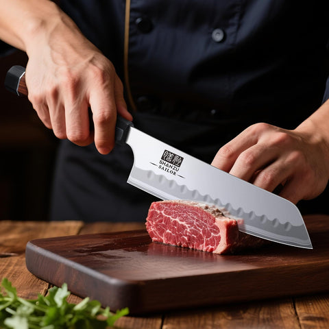 SHAN ZU ergonomic red sandalwood handle reduces fatigue during long prep sessions.