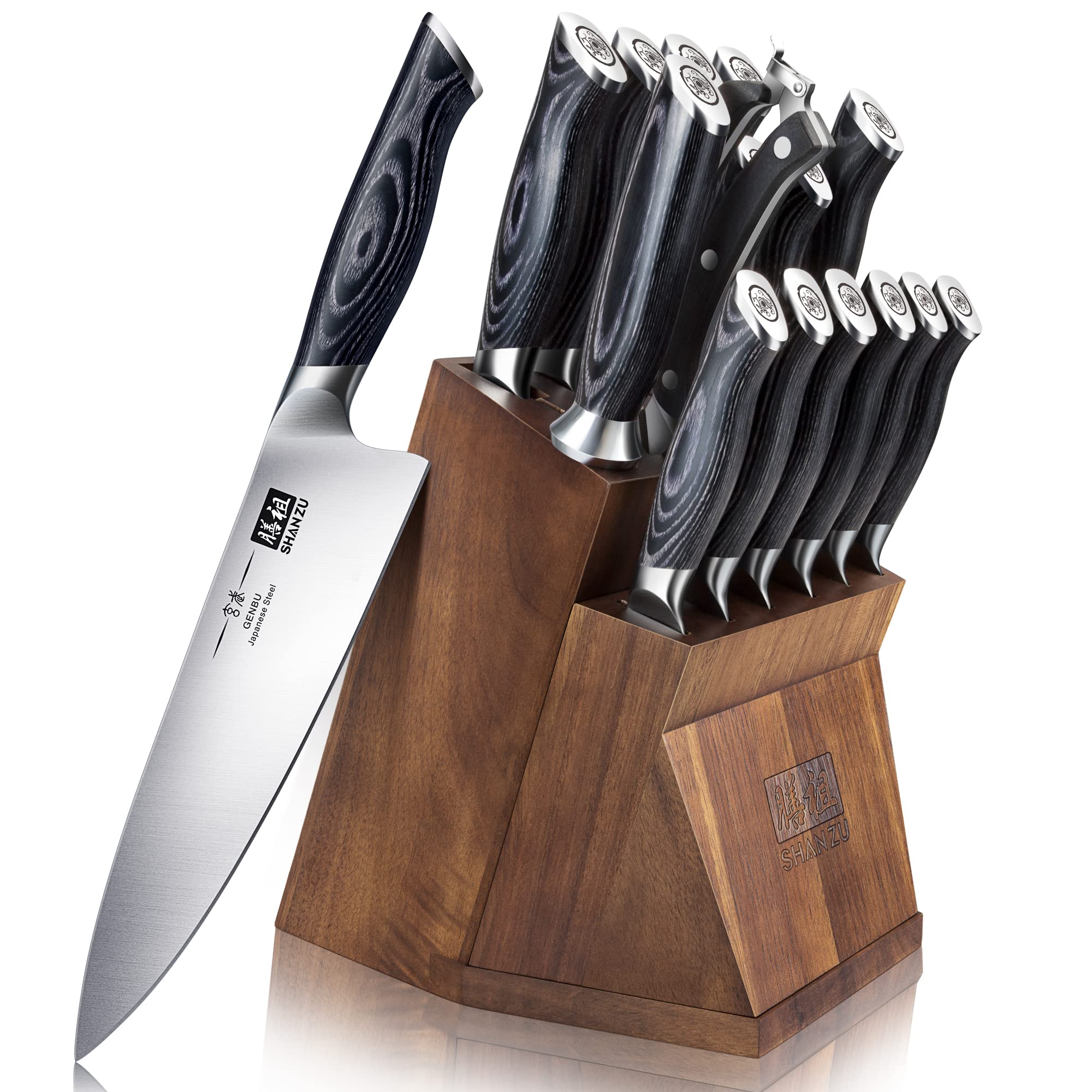 SHAN ZU Genbu removable block shows flexible storage for knives.
