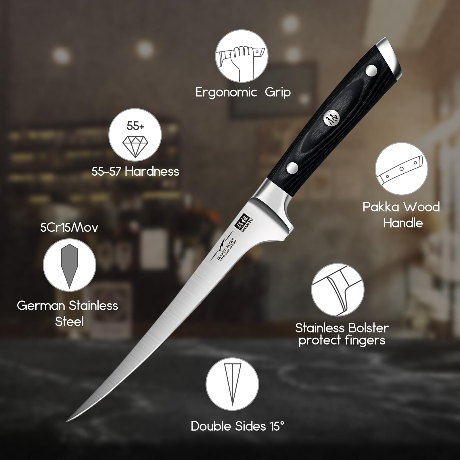 SHAN ZU german stainless steel 4116 blade resists rust
