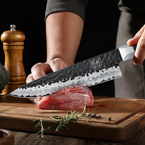 SHAN ZU hammered texture reduces sticking on soft or fatty ingredients