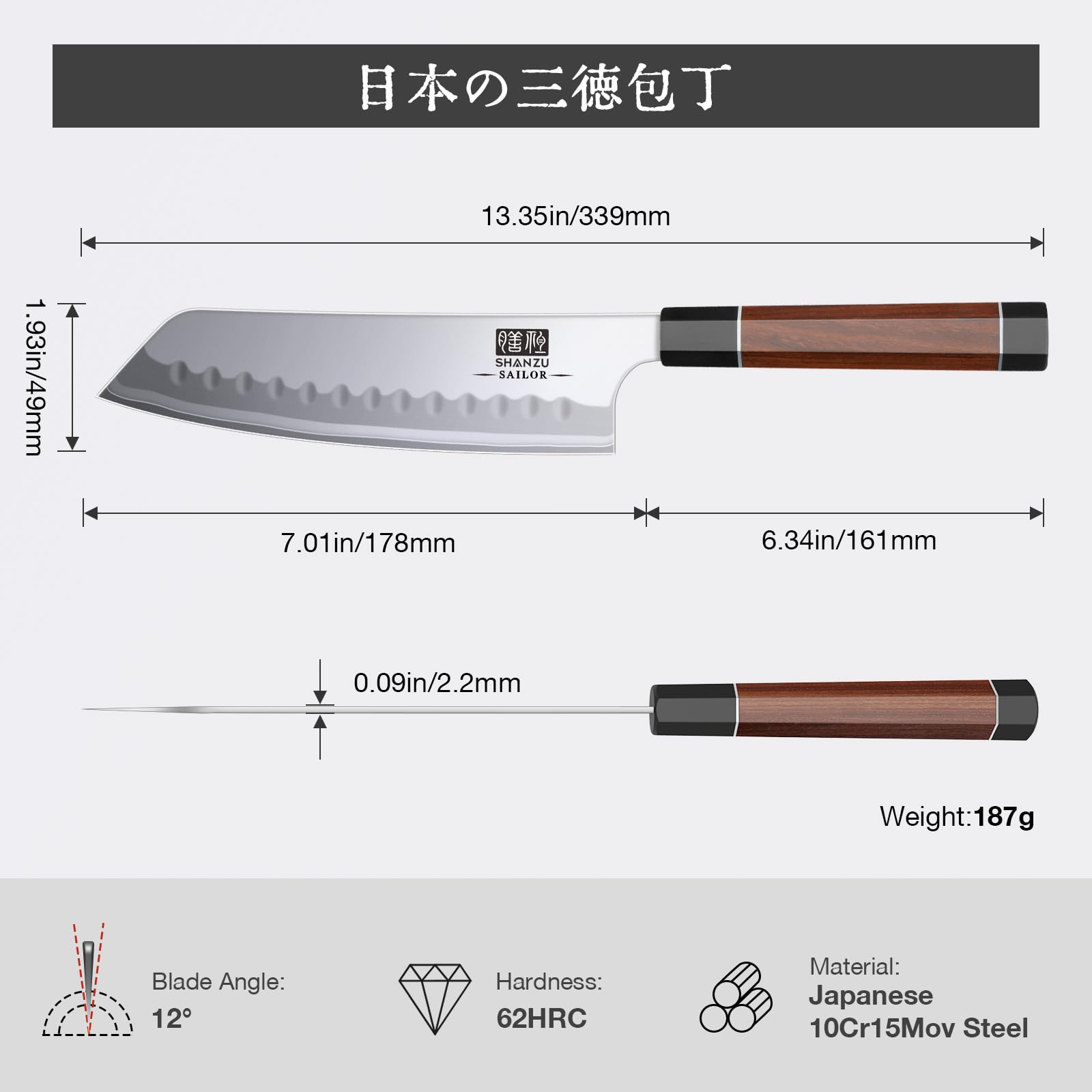 SHAN ZU sashimi-ready knife enables precise cuts for meat and seafood preparation.