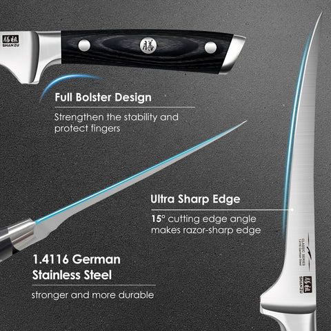 SHAN ZU sharp-tip fillet knife for precise bone navigation