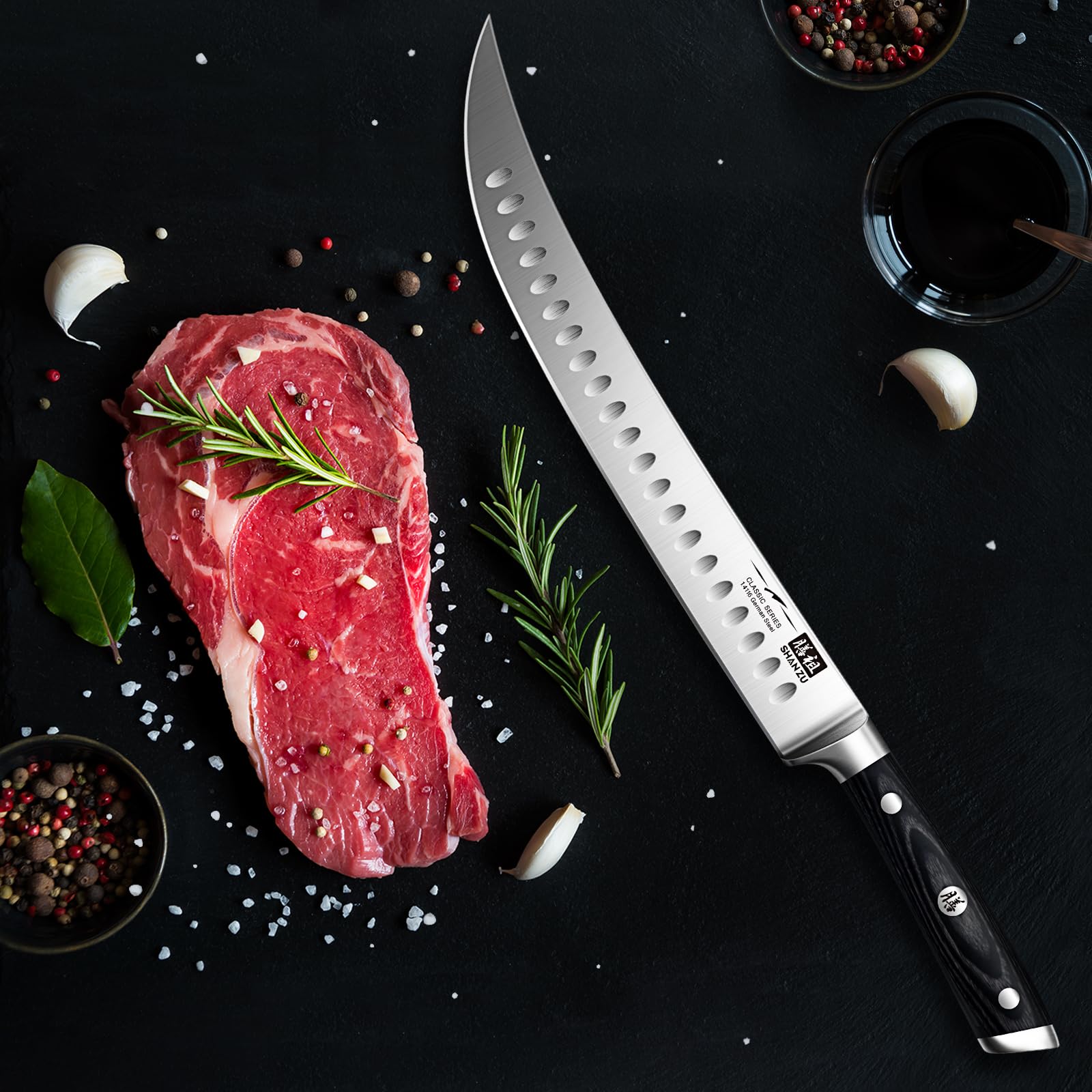 SHAN ZU 4116 stainless steel blade resists rust for reliable kitchen use.