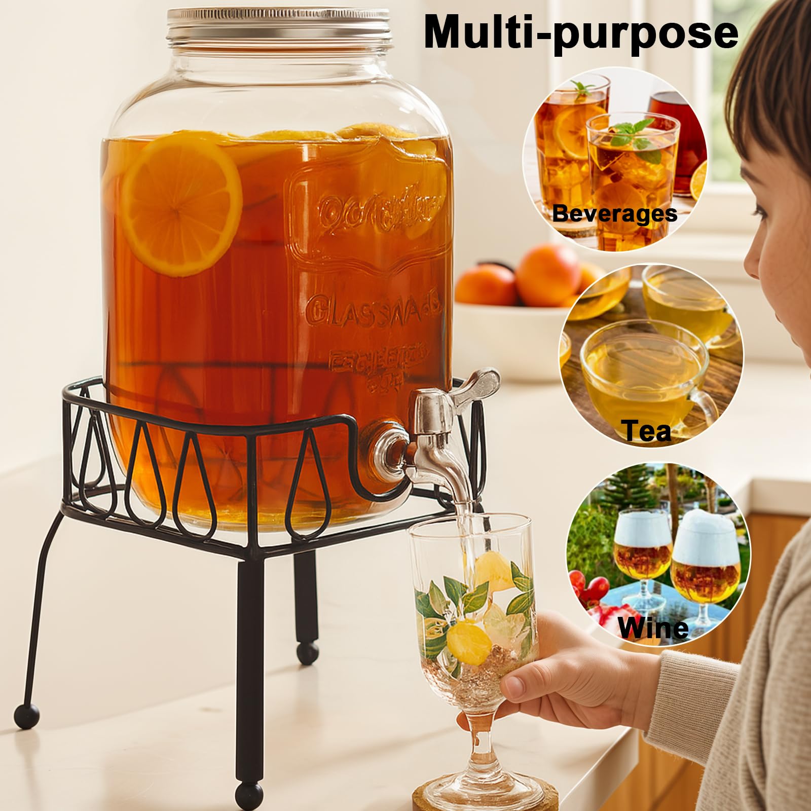 SHANDERBAR stainless steel spigot provides smooth, leak-proof pouring.